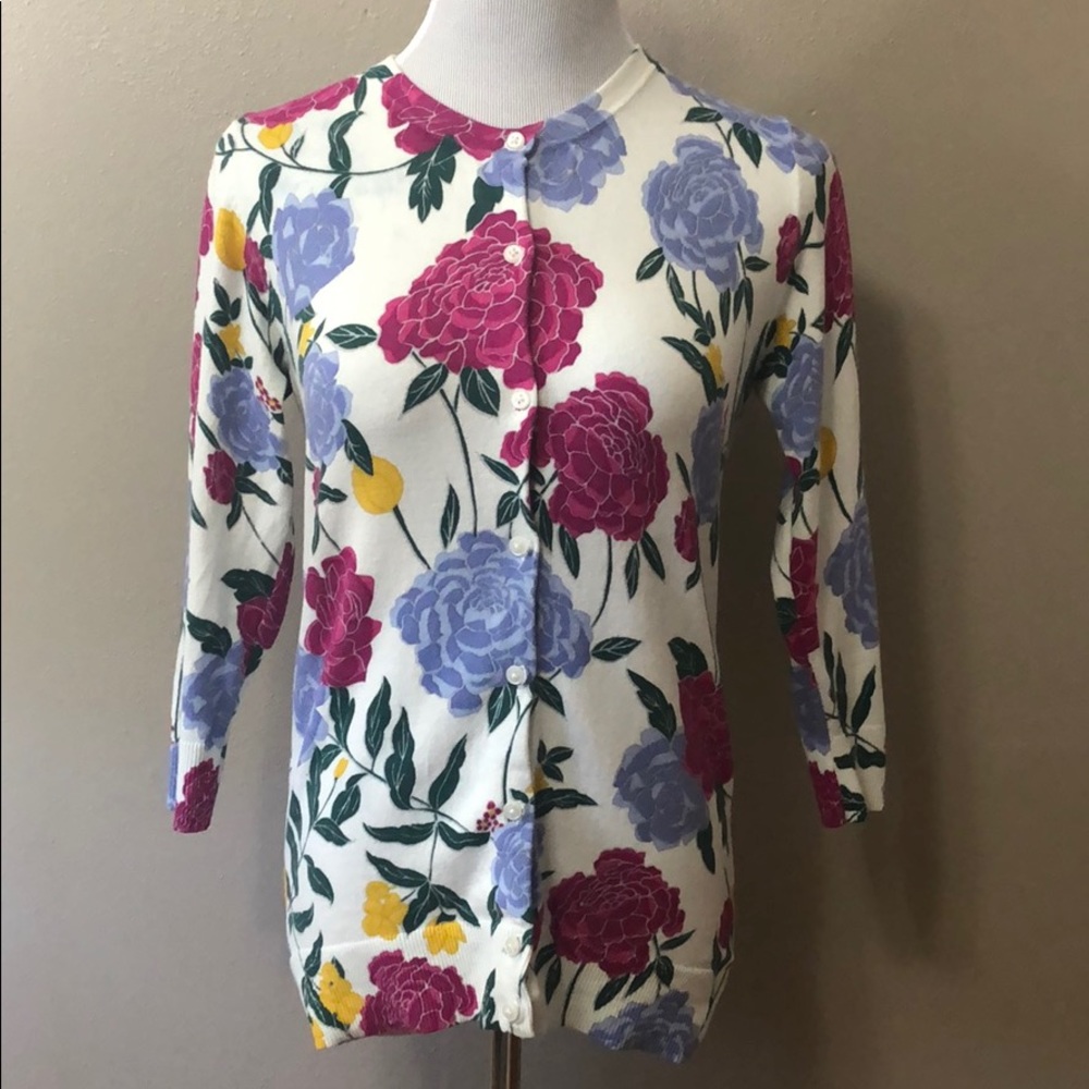 Merona spring floral 3/4 sleeve cardigan